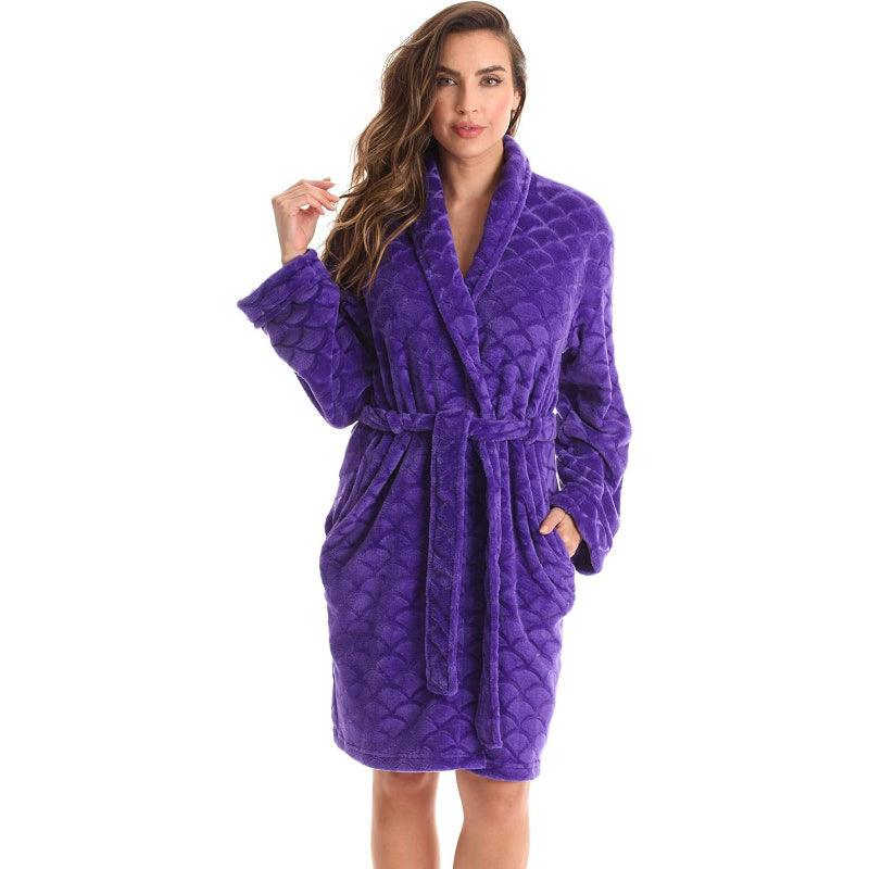 Plain Patterned Kimono Robes – Cozy and Stylish Lounge Wear-Secret Slim Wear