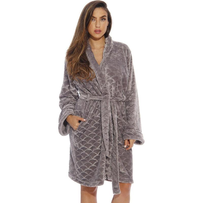 Plain Patterned Kimono Robes – Cozy and Stylish Lounge Wear-Secret Slim Wear