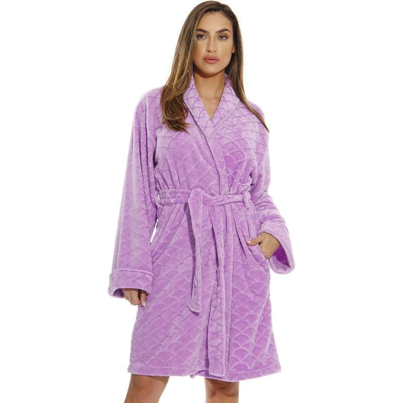 Plain Patterned Kimono Robes – Cozy and Stylish Lounge Wear-Secret Slim Wear