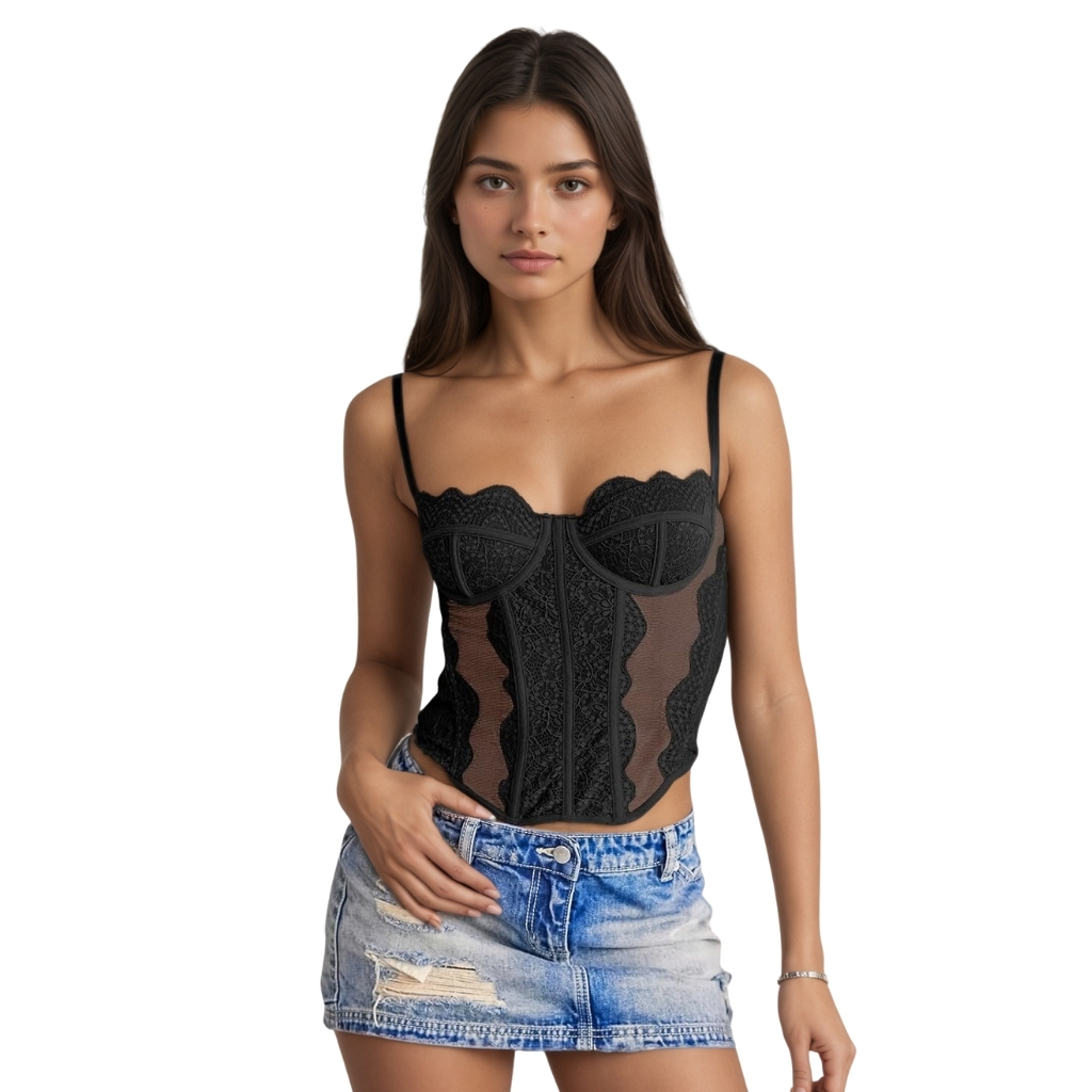 Lace Corset Tank Top