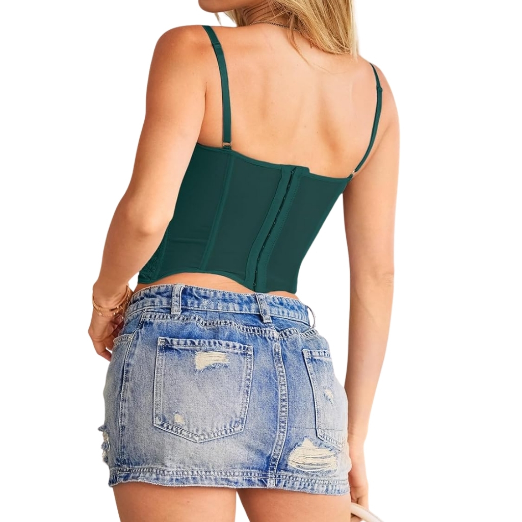 Lace Mesh Bustier Corset Top