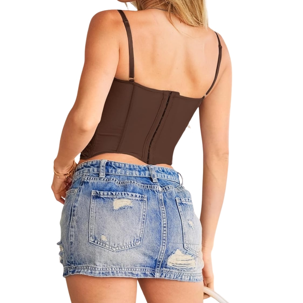 Lace Mesh Bustier Corset Top