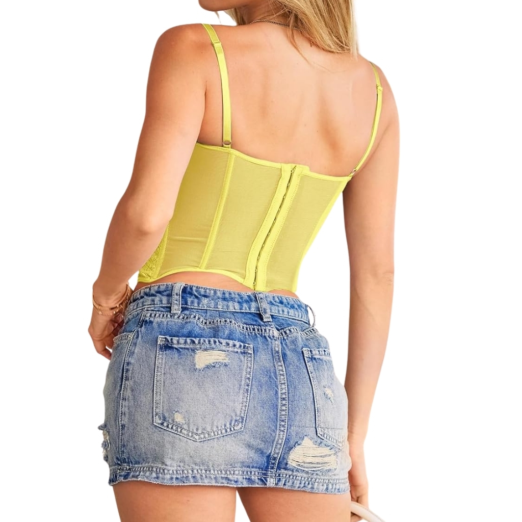 Lace Mesh Bustier Corset Top