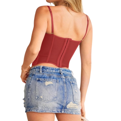 Lace Mesh Bustier Corset Top
