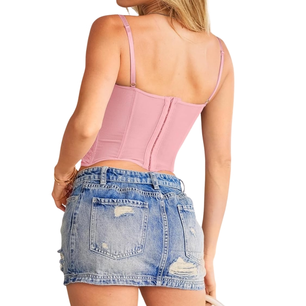 Lace Mesh Bustier Corset Top