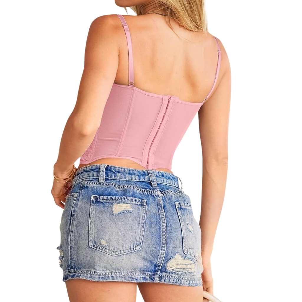 Lace Mesh Bustier Corset Top