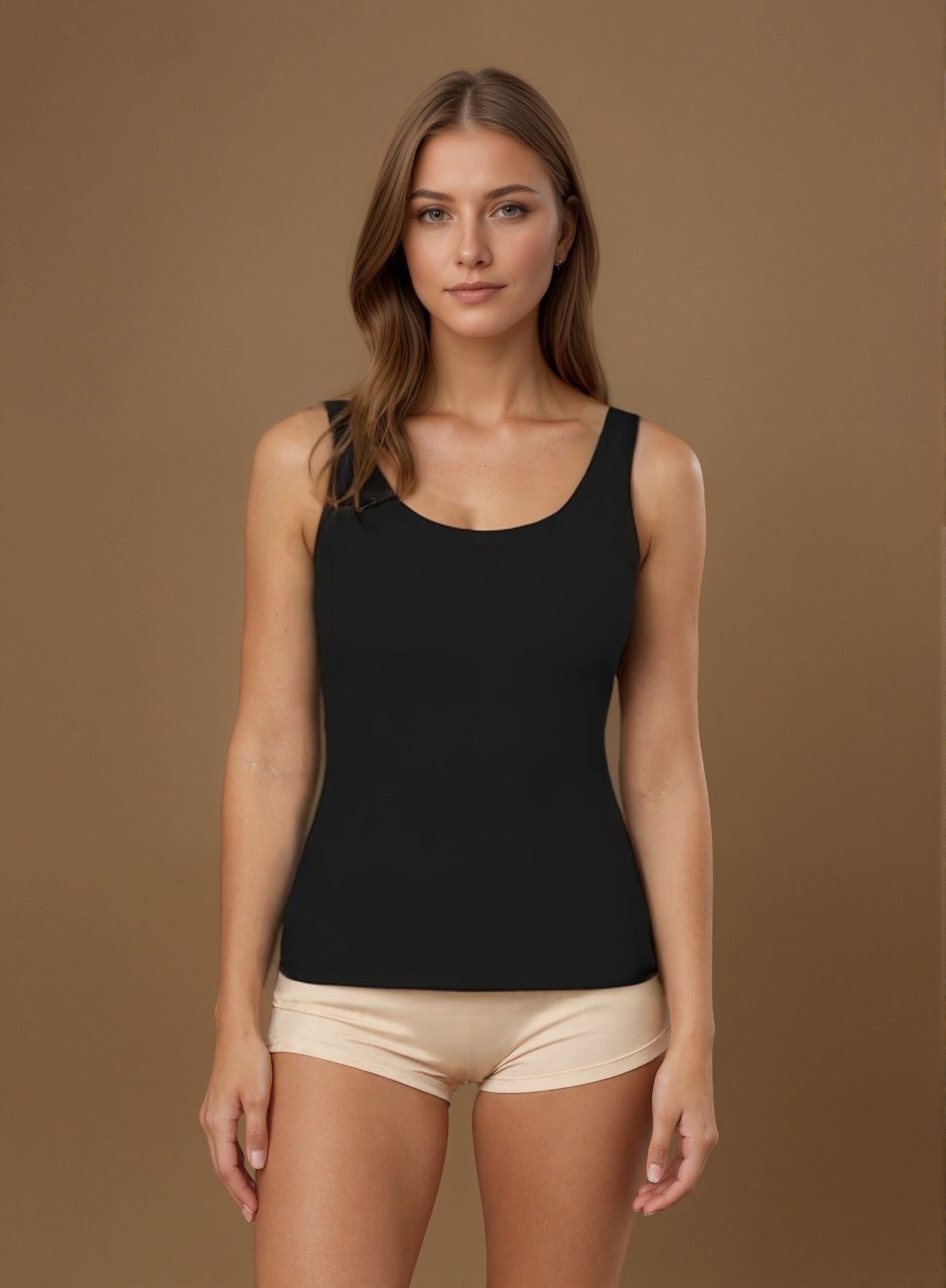Layered Camisole With Inner Support Seamless Padded Shapewear Tank Top