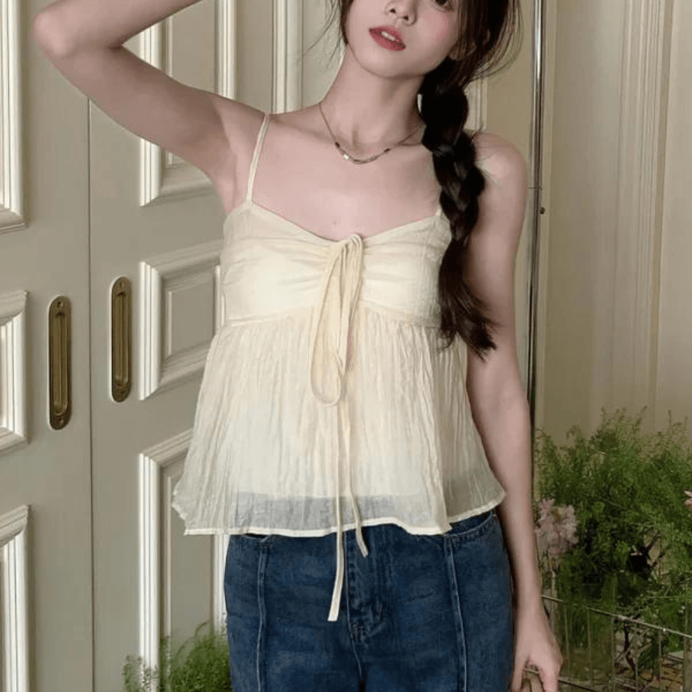 Smocked Sleeveless Short Top – Effortless Style for Summer Days-Secret Slim Wear