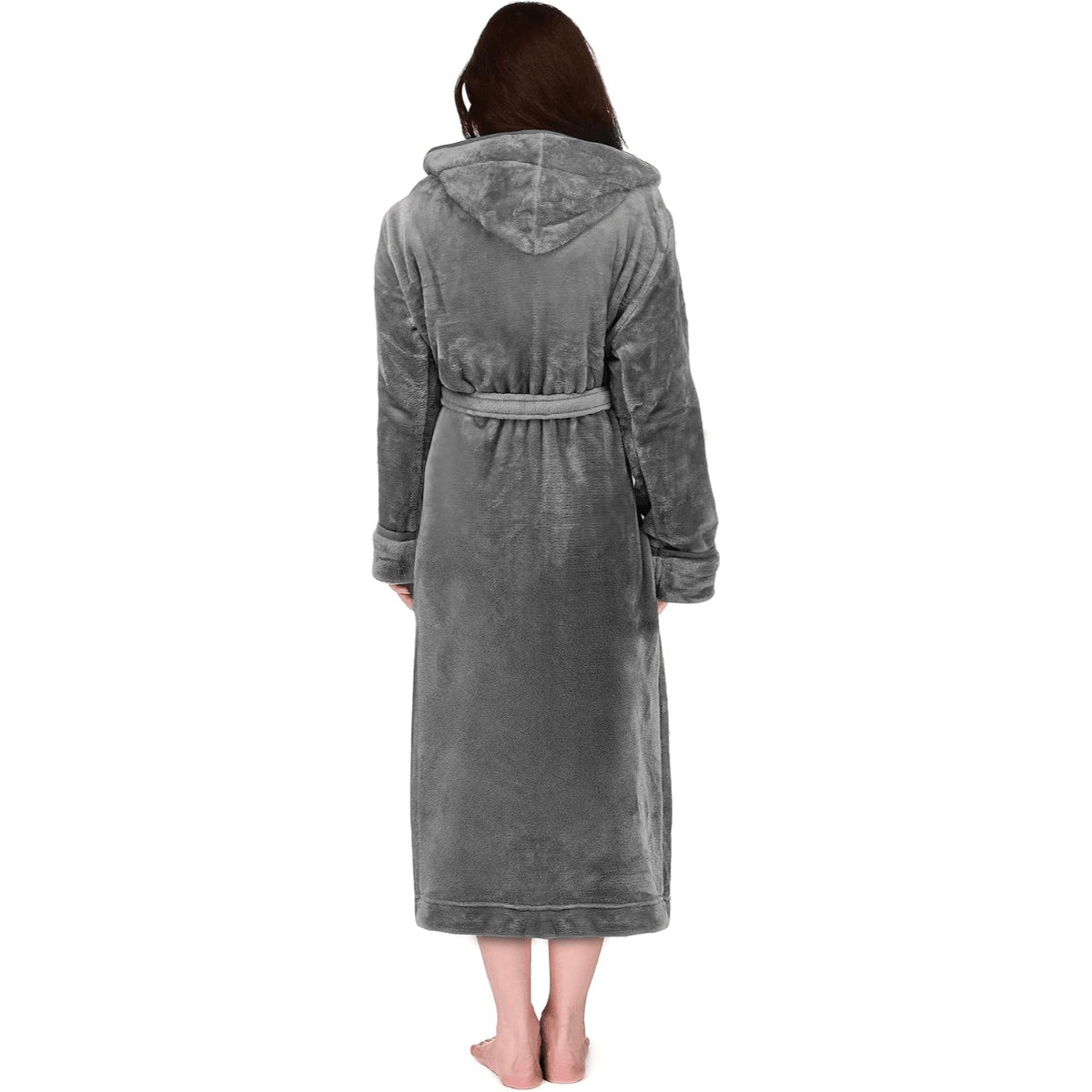 Hooded Flannel Fleece Robe – Comfortable and Cozy Lounge Wear-Secret Slim Wear