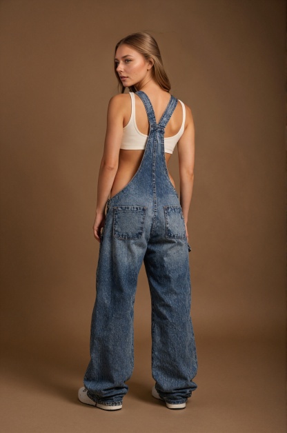 Outdoor Washed Denim Overalls