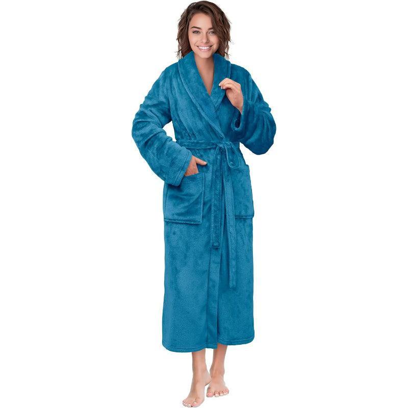 Solid Colored Plush Robe – Ultimate Comfort Bathrobe-Secret Slim Wear