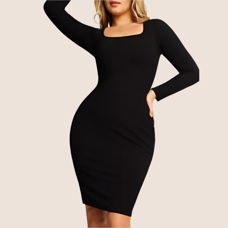 Stylish Built-In Shapewear Modal Soft Lounge Dress - It's Comfortable-Secret Slim Wear