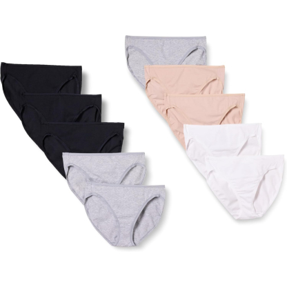 Pack Of 10 Cotton Briefs For Women With Soft Elastic And Classic Design