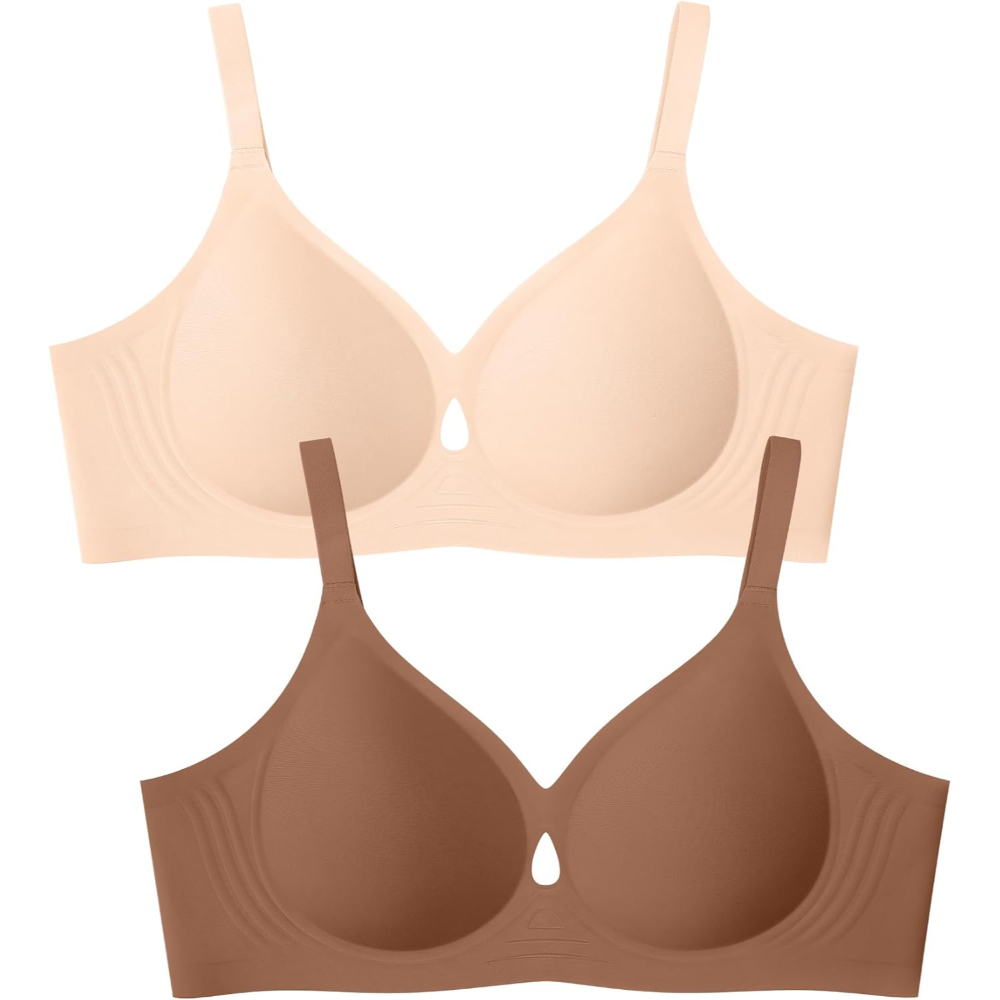 Pack Of 2 Wireless Seamless Bras for Women with Push Up And Full Coverage Fit