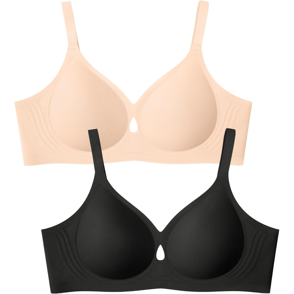 Pack Of 2 Wireless Seamless Bras for Women with Push Up And Full Coverage Fit