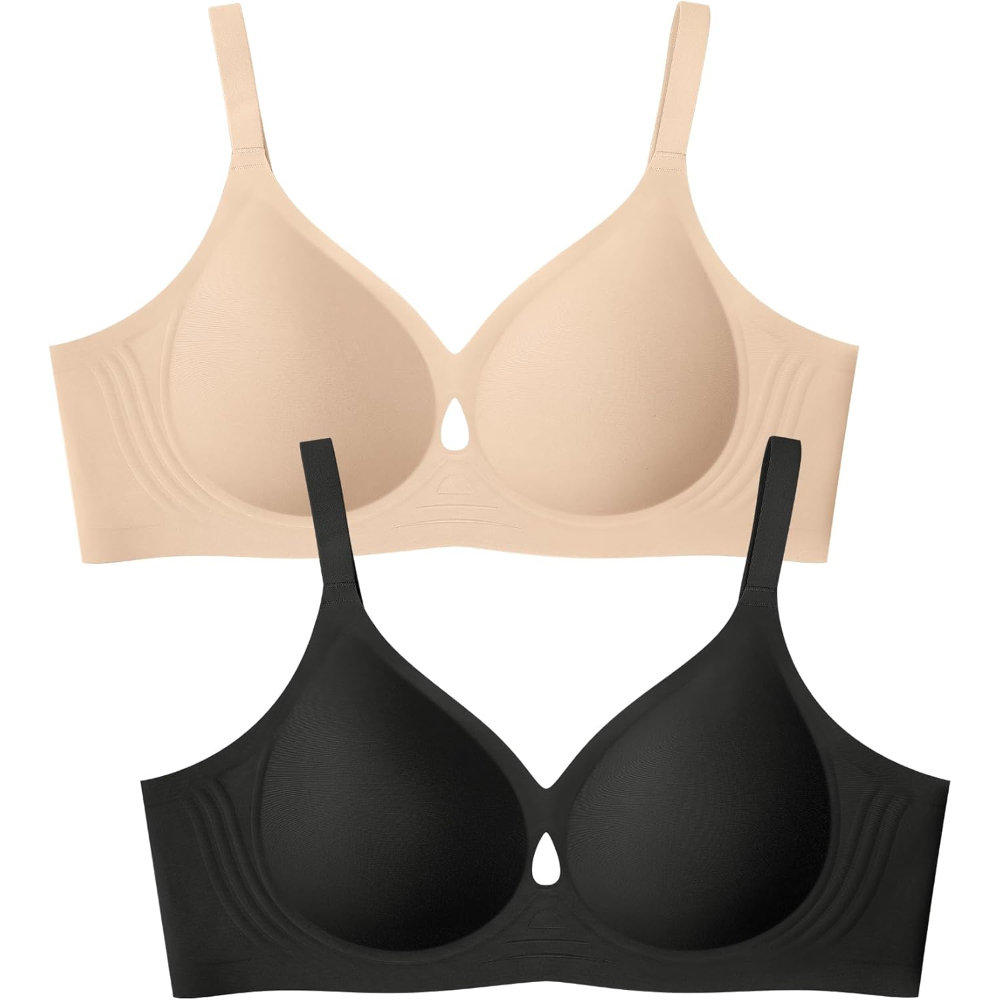 Pack Of 2 Wireless Seamless Bras for Women with Push Up And Full Coverage Fit