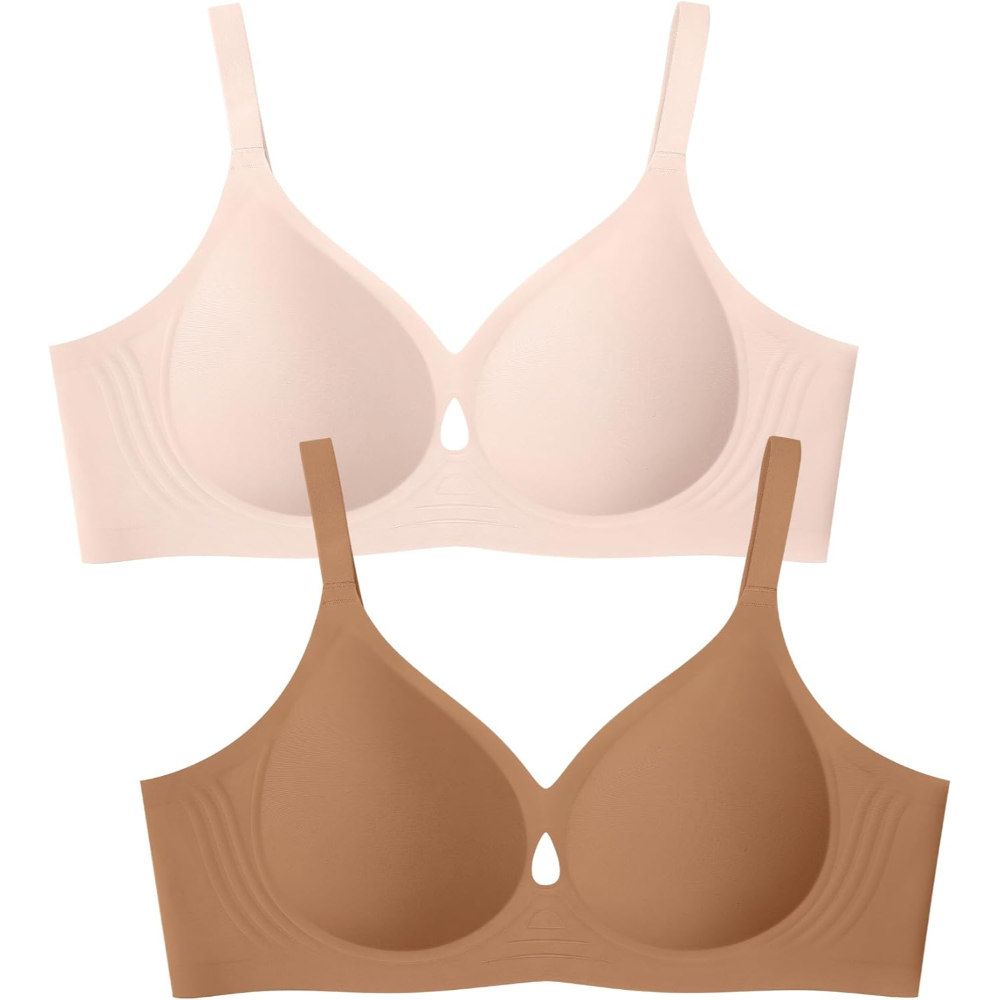 Pack Of 2 Wireless Seamless Bras for Women with Push Up And Full Coverage Fit