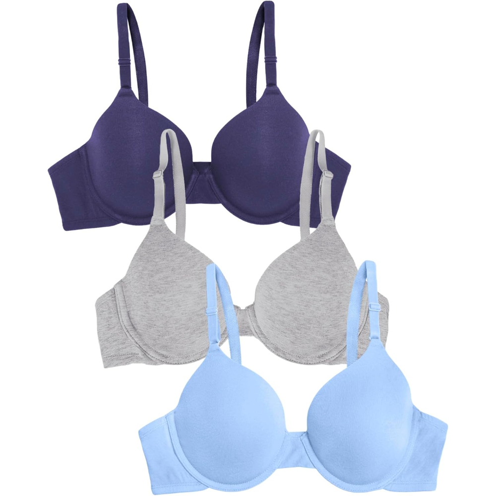 Pack Of 3 Cotton T Shirt Bra For Women With Smooth and Flexible Fit
