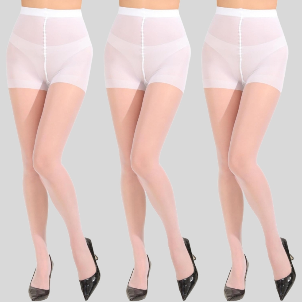 Pack Of 3 Women 20D Sheer Pantyhose With Control Top Support