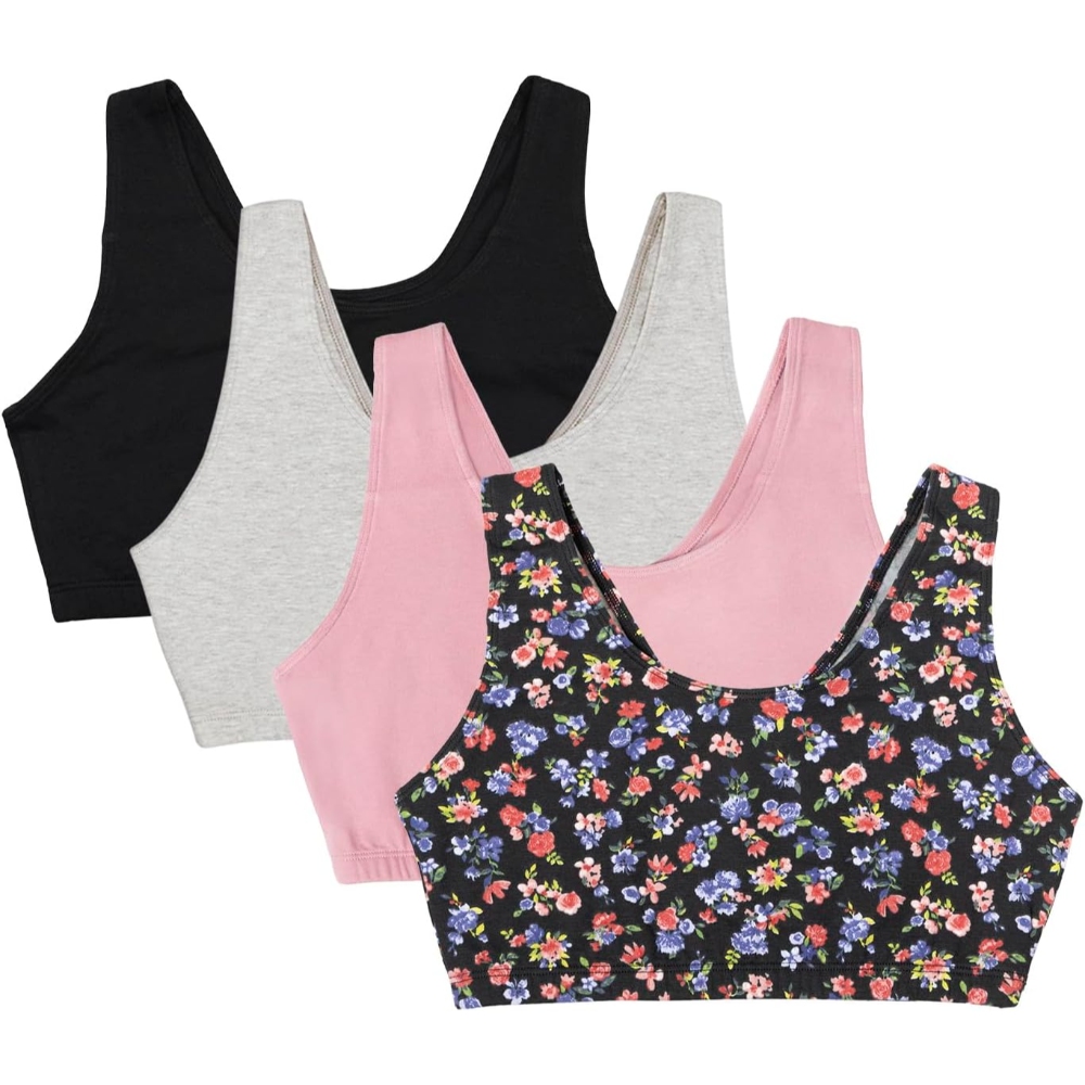 Pack Of 4 Cotton Sports Bras