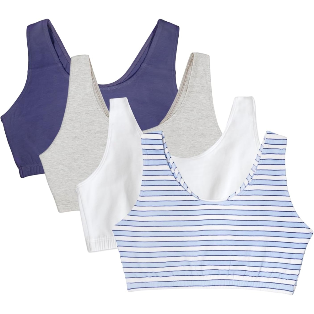 Pack Of 4 Cotton Sports Bras
