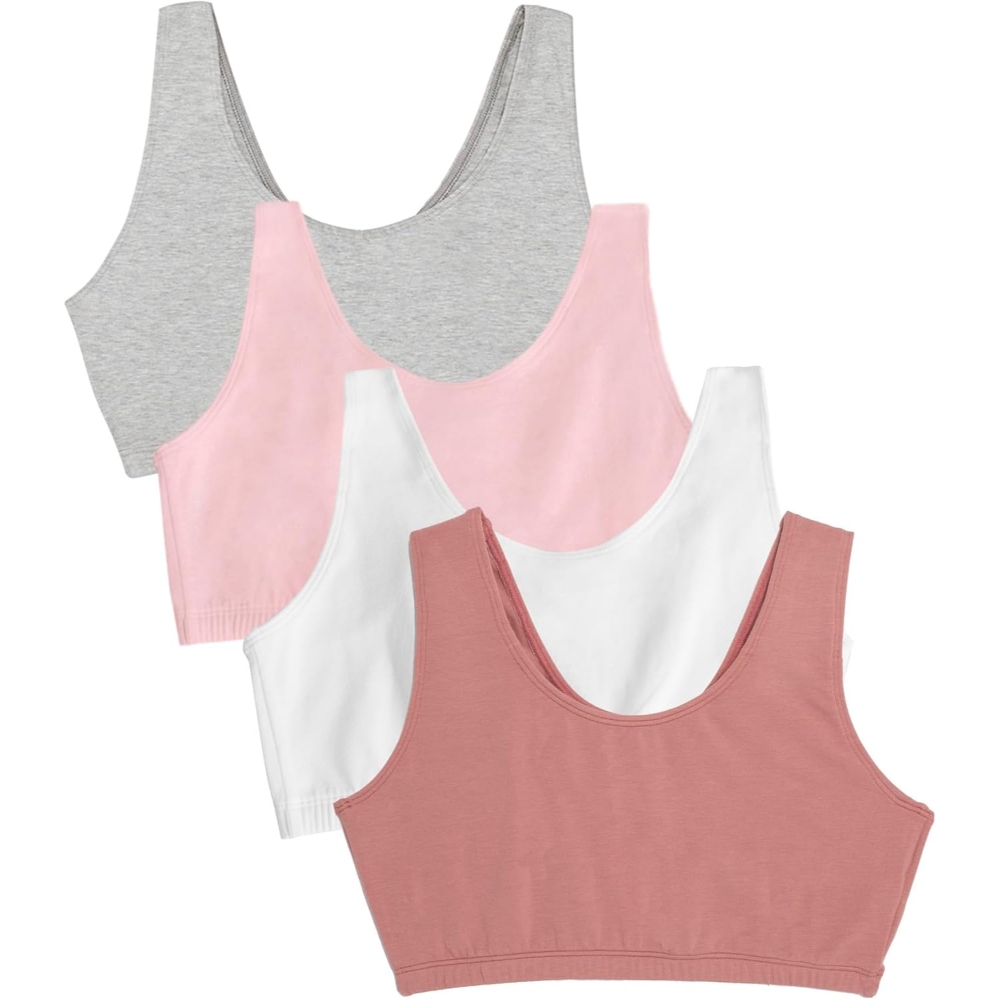 Pack Of 4 Cotton Sports Bras
