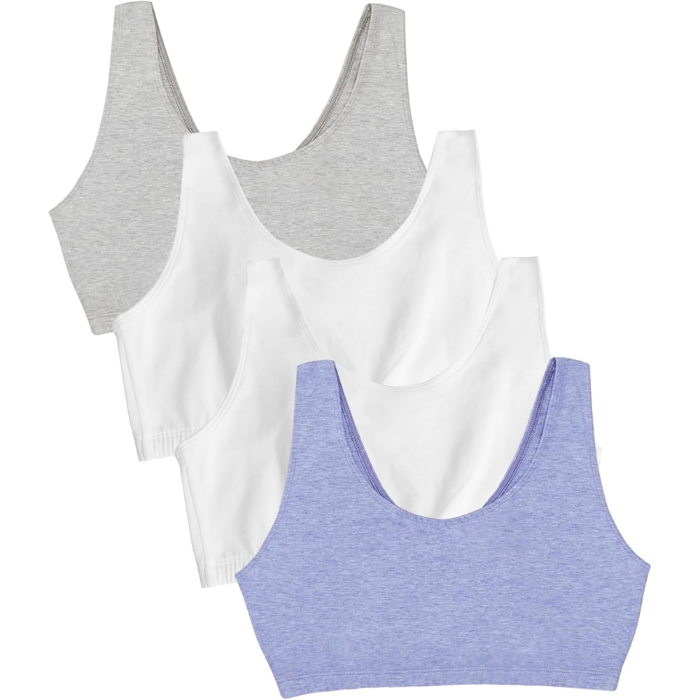 Pack Of 4 Cotton Sports Bras