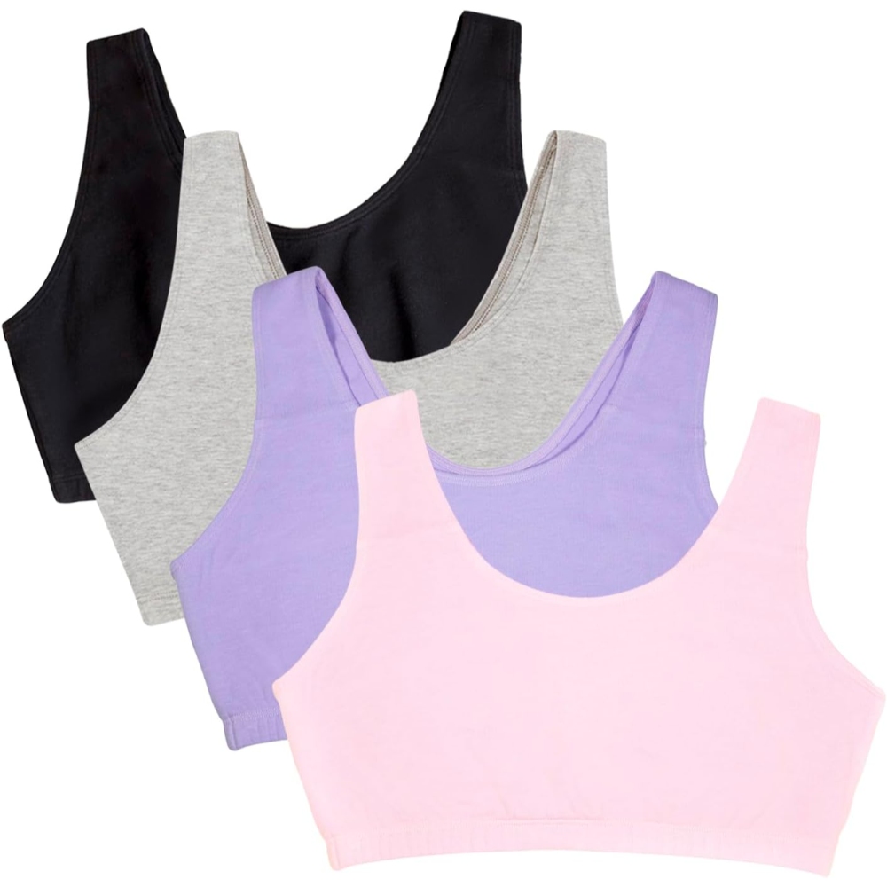 Pack Of 4 Cotton Sports Bras