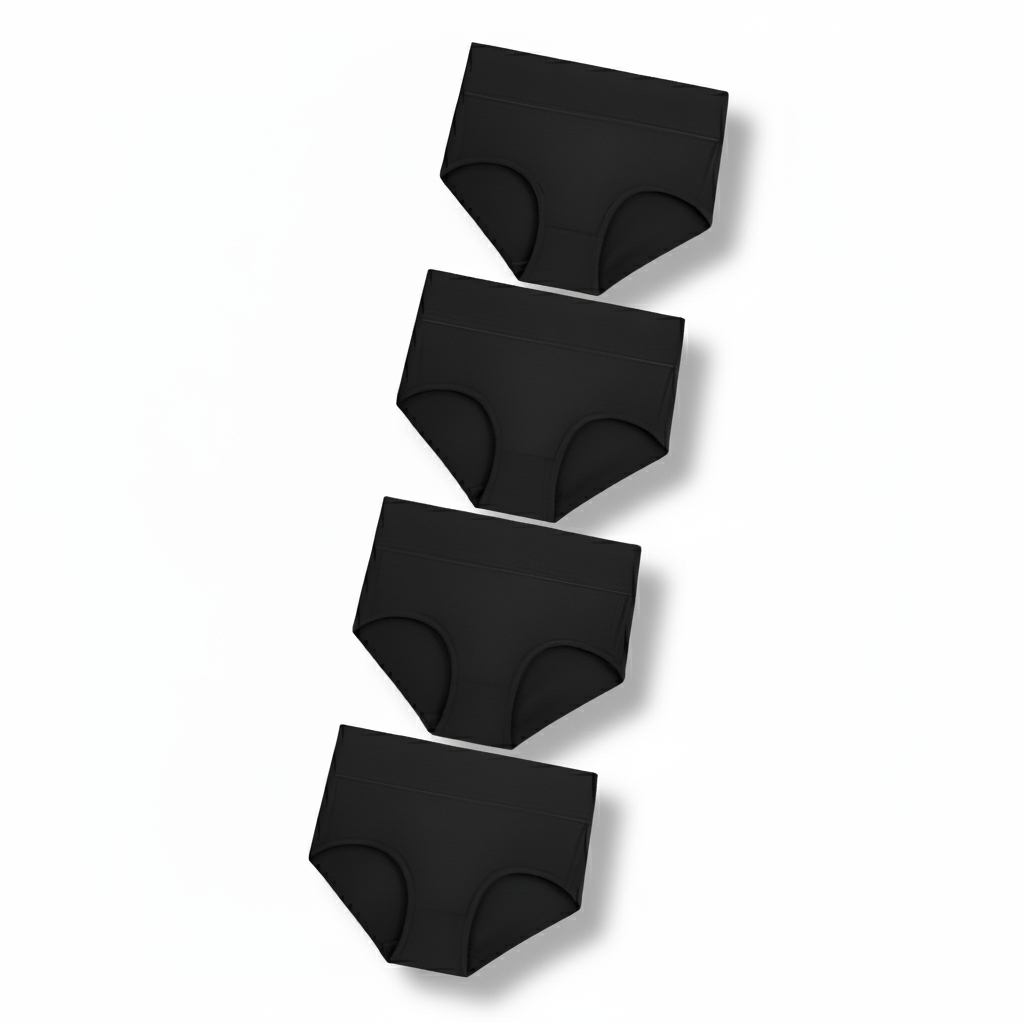 Pack Of 4 High Waisted Cotton Ladies Briefs