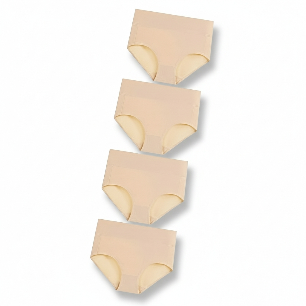 Pack Of 4 High Waisted Cotton Ladies Briefs