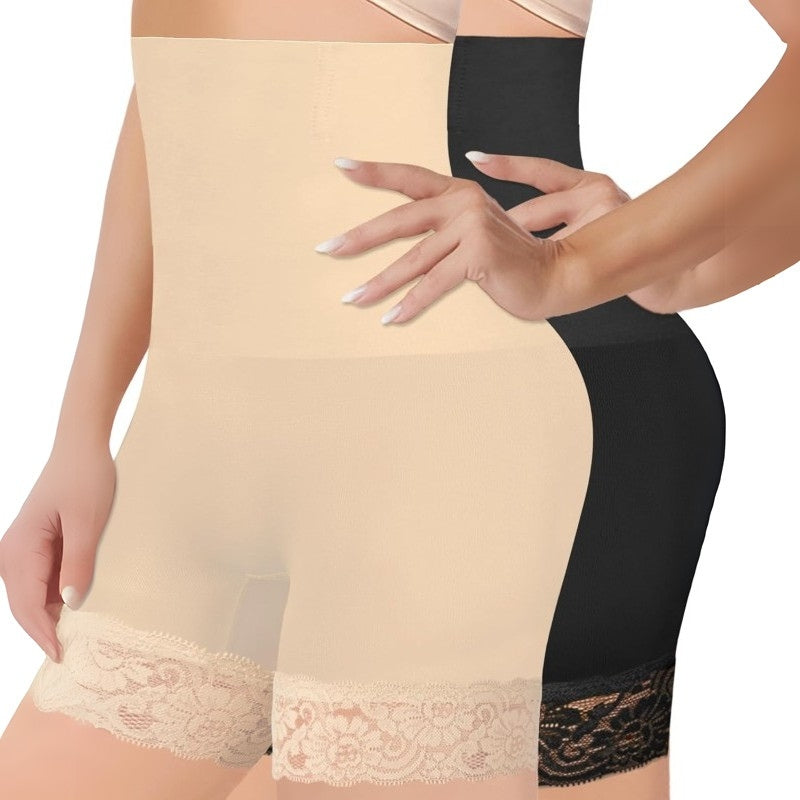 Lace Design Compression Shorts for Smooth Fit and Comfortable Support-Secret Slim Wear