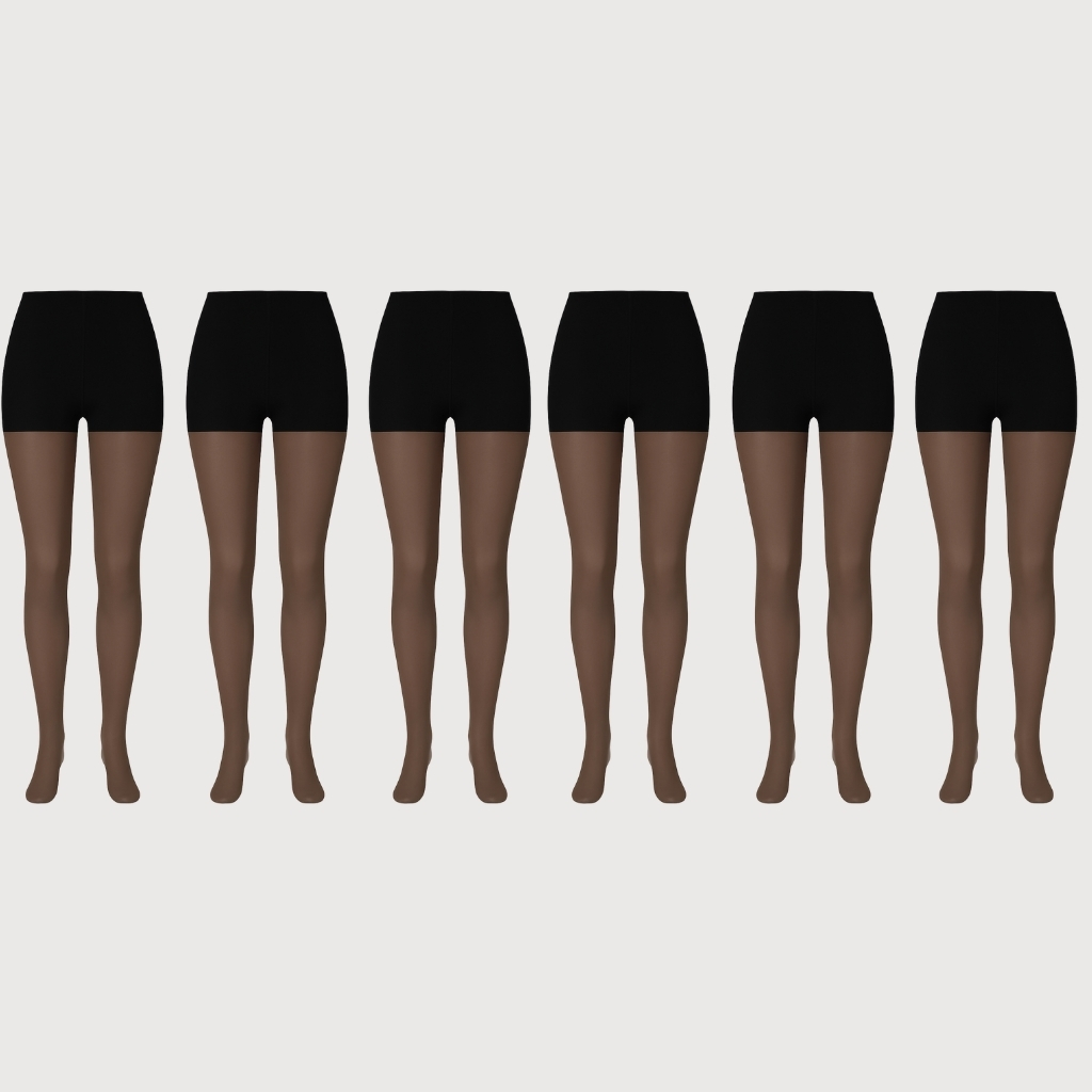 Pair Of 6 Sheer Control Top Pantyhose For Women