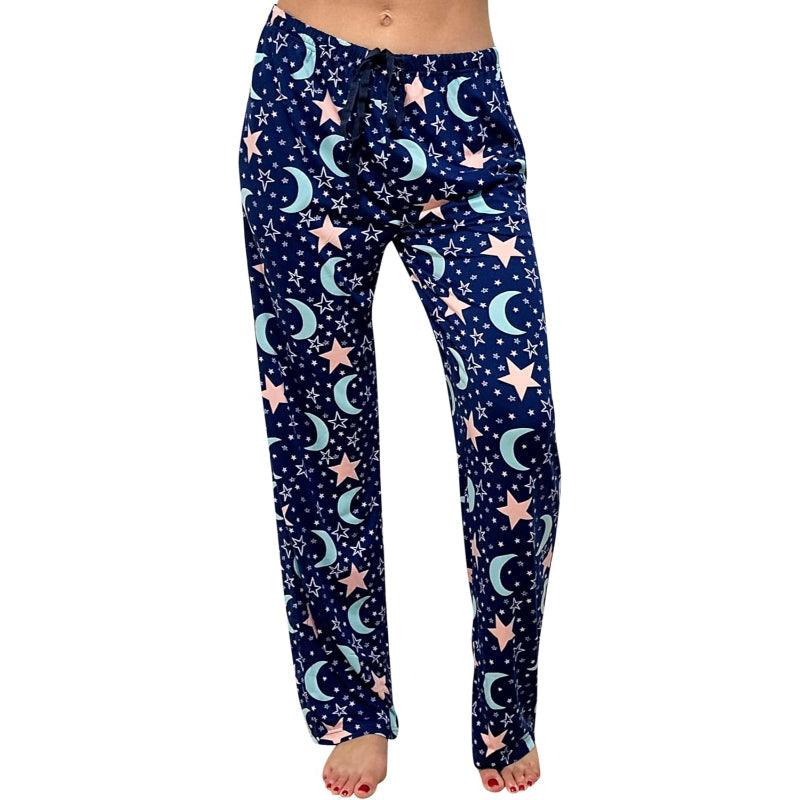Moon Stars Pajama Pants – Soft Cotton Sleepwear for Cozy Nights-Secret Slim Wear