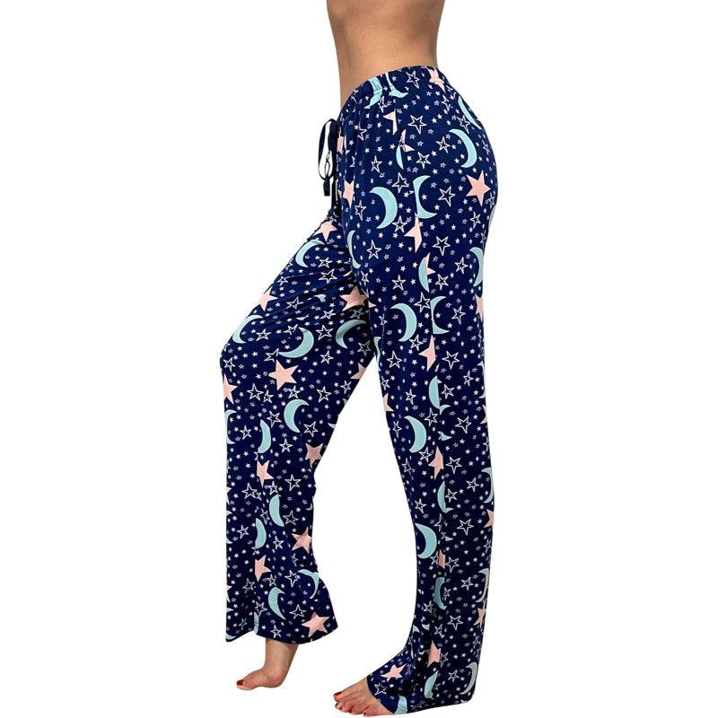 Moon Stars Pajama Pants – Soft Cotton Sleepwear for Cozy Nights-Secret Slim Wear