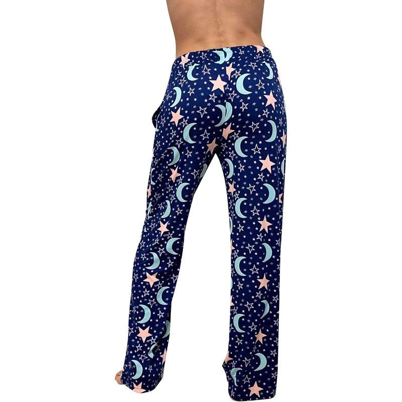 Moon Stars Pajama Pants – Soft Cotton Sleepwear for Cozy Nights-Secret Slim Wear