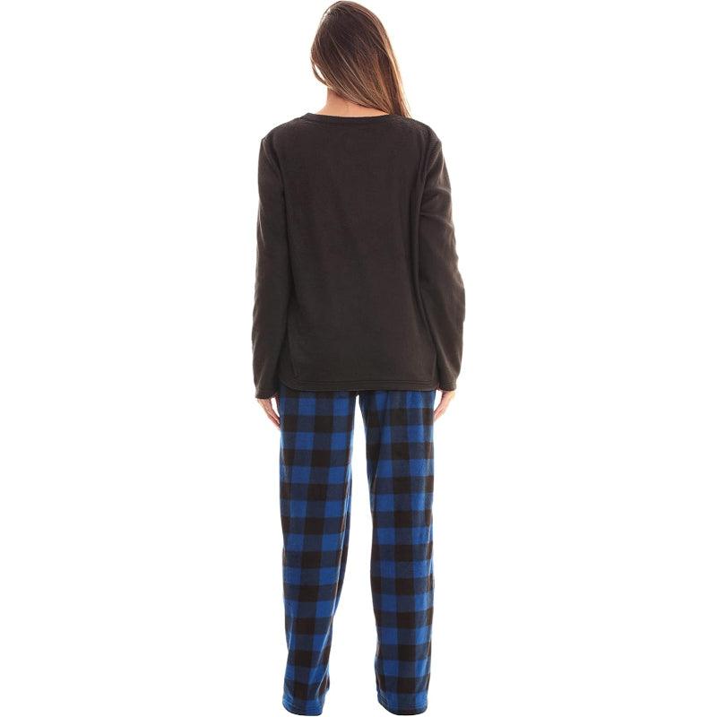Plaid Pattern Pajama Set – Cozy Cotton Lounge Set with Matching Socks-Secret Slim Wear
