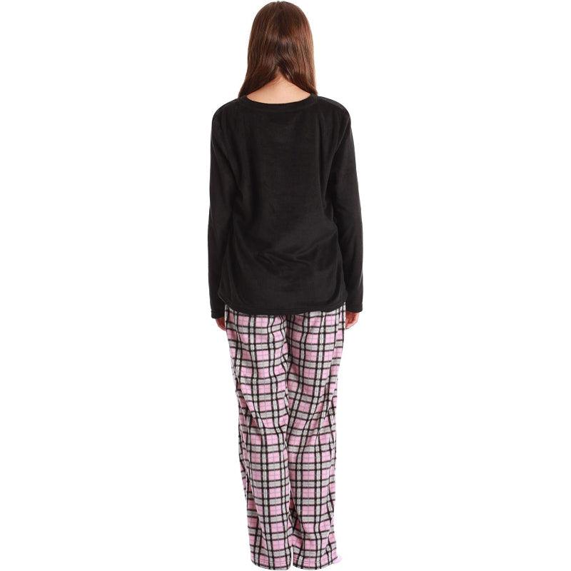 Plaid Pattern Pajama Set – Cozy Cotton Lounge Set with Matching Socks-Secret Slim Wear