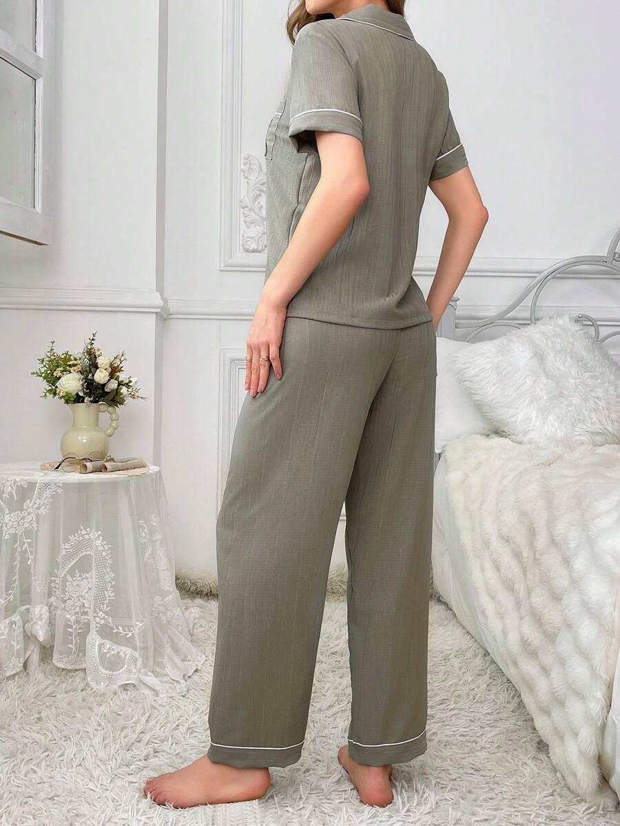 Embroidery Teddy Bear Pajama Set – Fun And Comfortable Loungewear-Secret Slim Wear