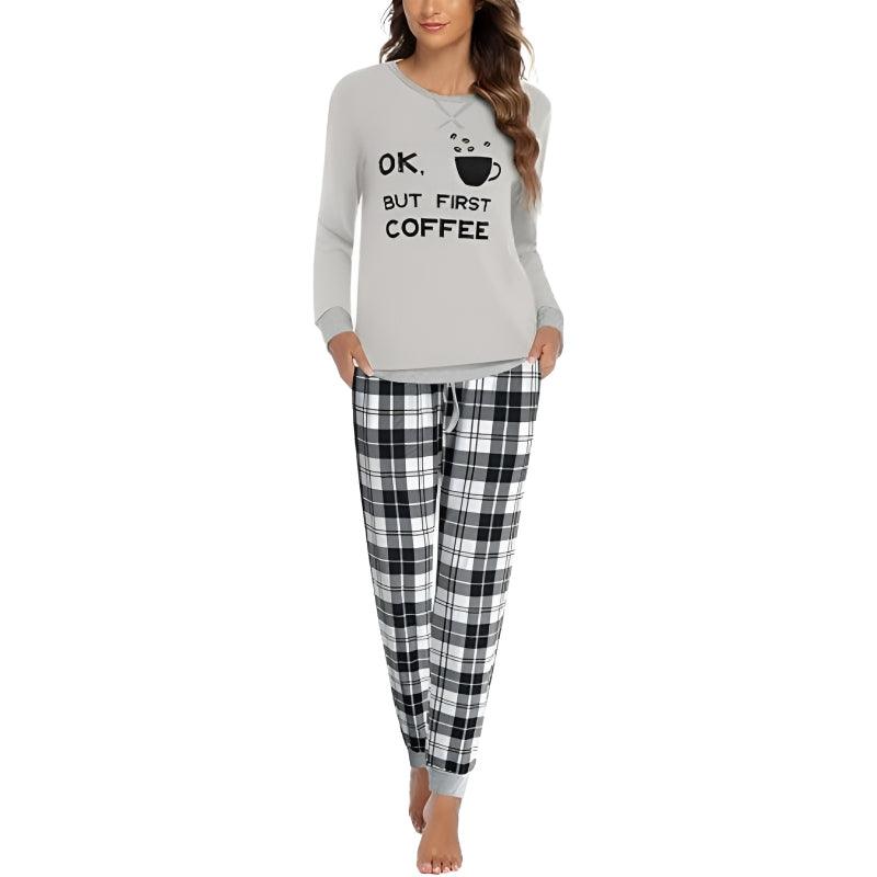 Plaid Print Pajama Set – Comfortable and Cozy Lounge Wear-Secret Slim Wear