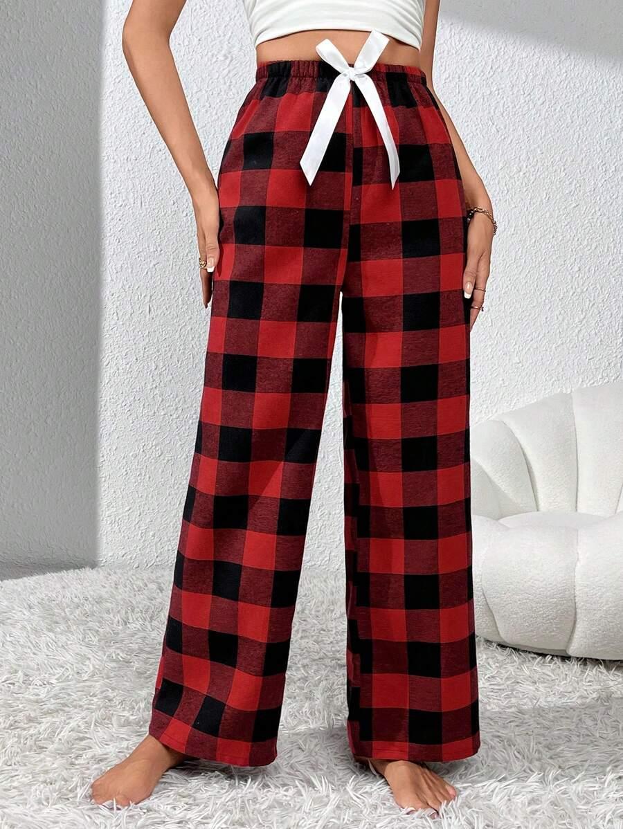Plaid Pattern Pajama Set – Cozy Loungewear for Comfortable Relaxation-Secret Slim Wear