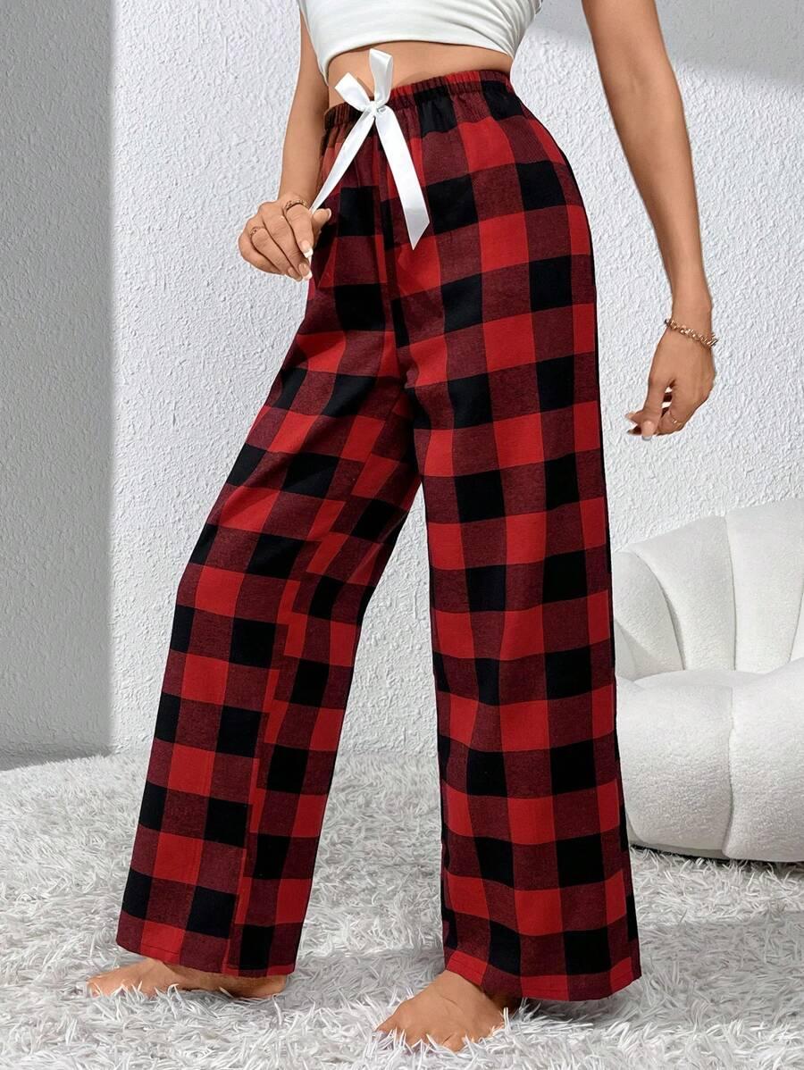 Plaid Pattern Pajama Set – Cozy Loungewear for Comfortable Relaxation-Secret Slim Wear