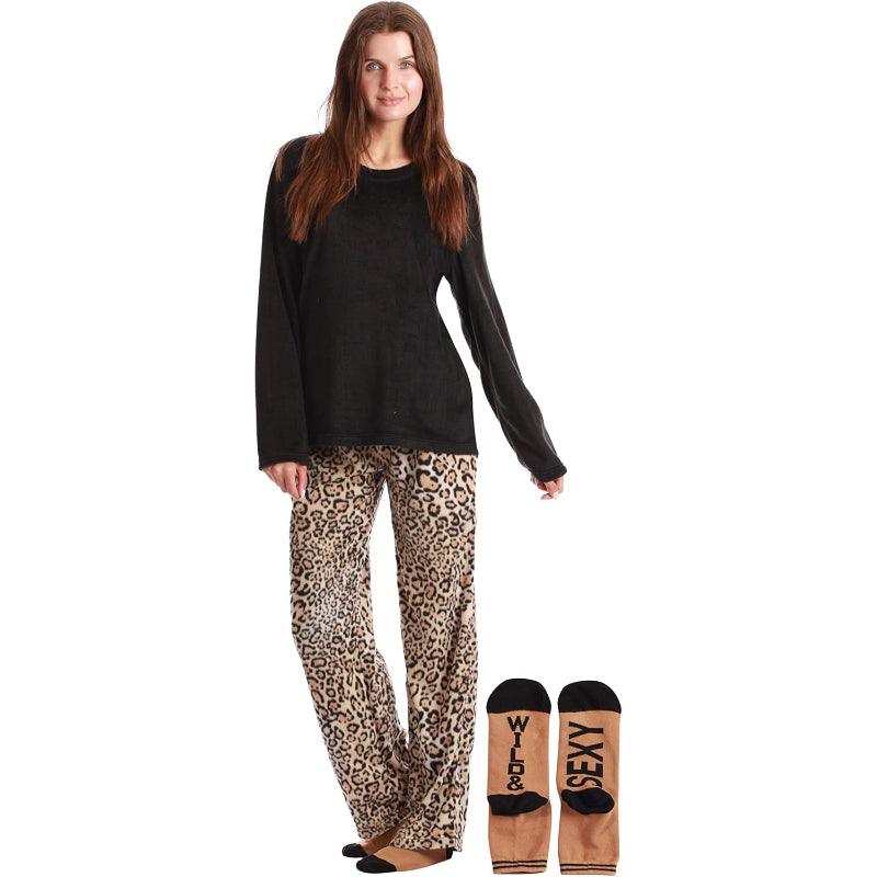 Printed Pajama Set Socks – Soft Fleece Pajama Set for Comfort-Secret Slim Wear