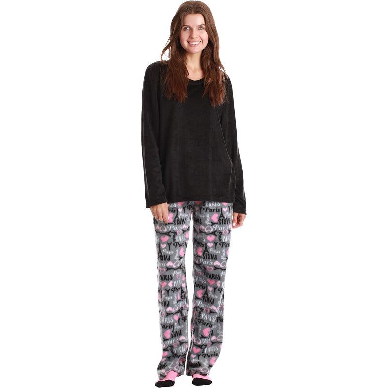 Printed Pajama Set Socks – Soft Fleece Pajama Set for Comfort-Secret Slim Wear