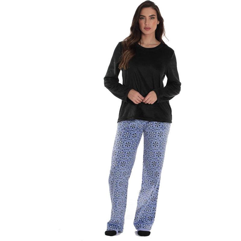 Printed Pajama Set Socks – Soft Fleece Pajama Set for Comfort-Secret Slim Wear