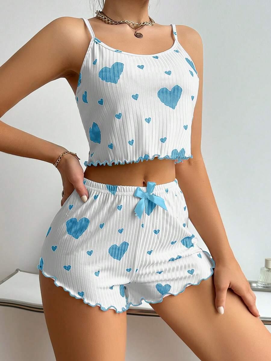 Printed Cami Shorts Set – Comfortable and Stylish Loungewear-Secret Slim Wear