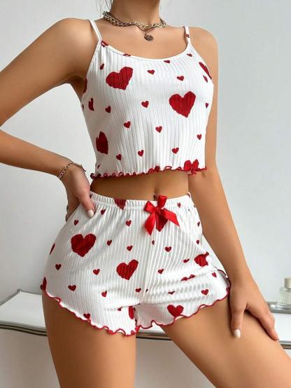 Printed Cami Shorts Set – Comfortable and Stylish Loungewear-Secret Slim Wear