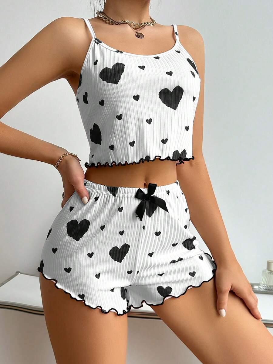 Printed Cami Shorts Set – Comfortable and Stylish Loungewear-Secret Slim Wear
