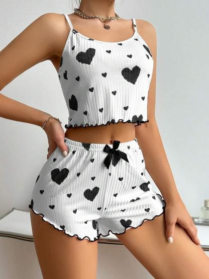 Printed Cami Shorts Set – Comfortable and Stylish Loungewear-Secret Slim Wear