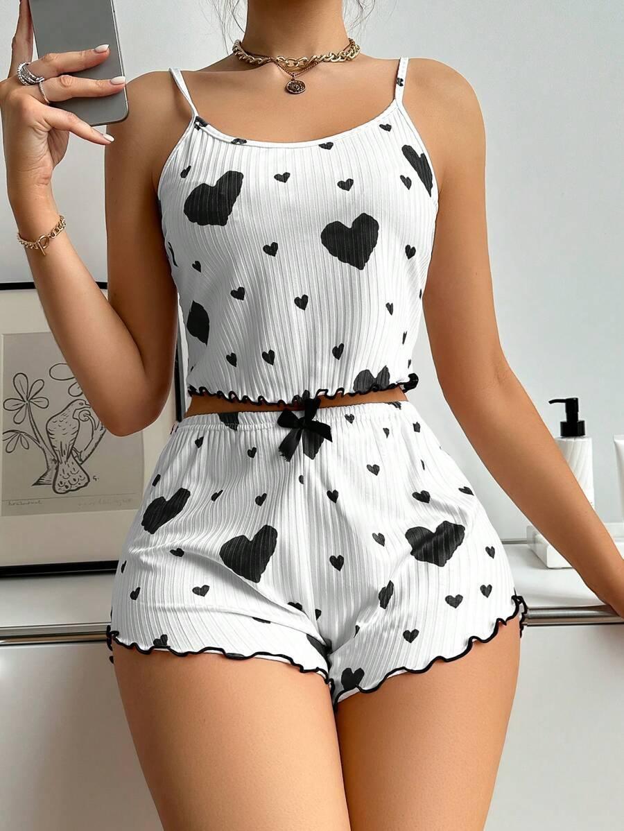 Printed Cami Shorts Set – Comfortable and Stylish Loungewear-Secret Slim Wear