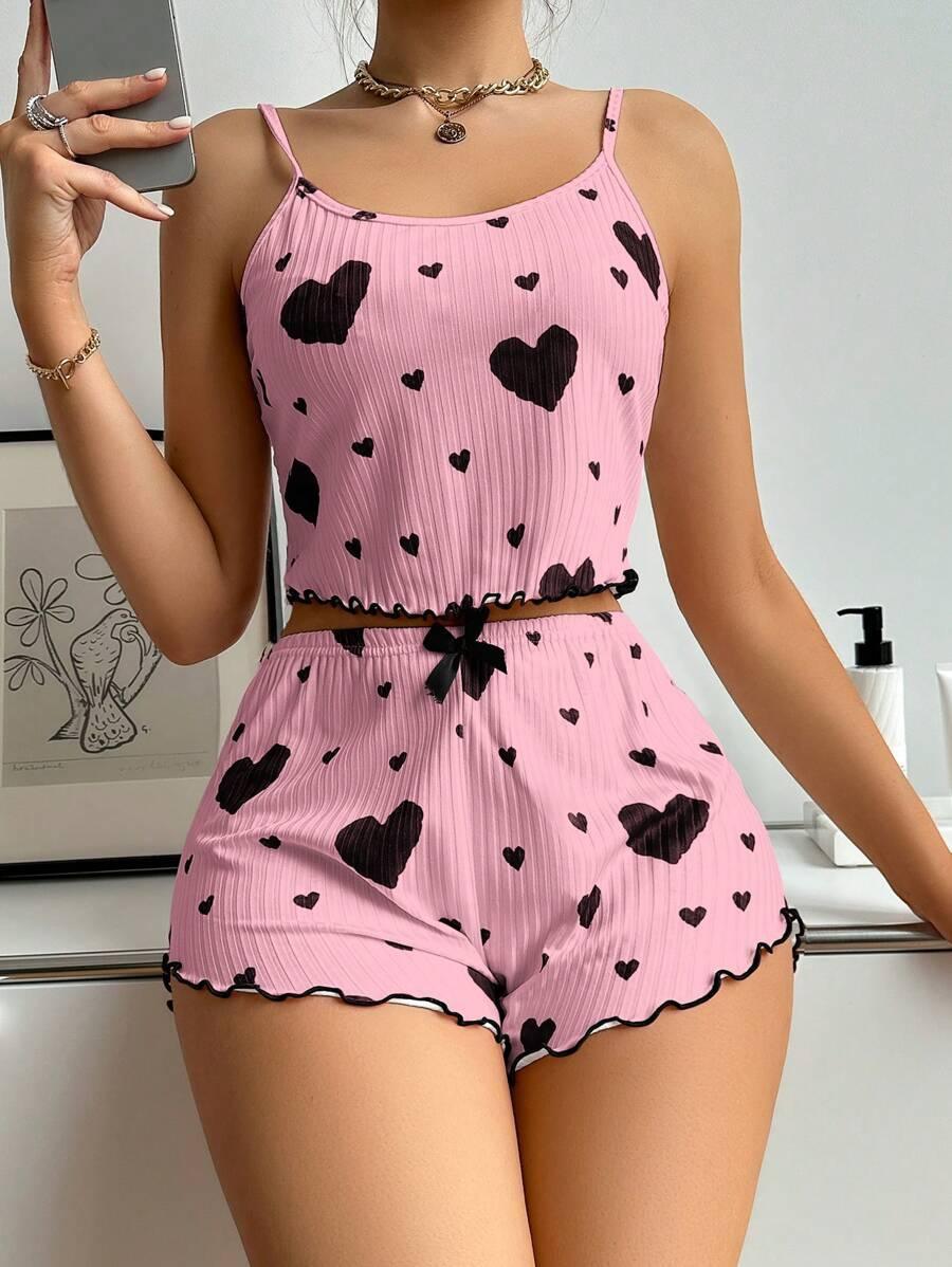 Printed Cami Shorts Set – Comfortable and Stylish Loungewear-Secret Slim Wear